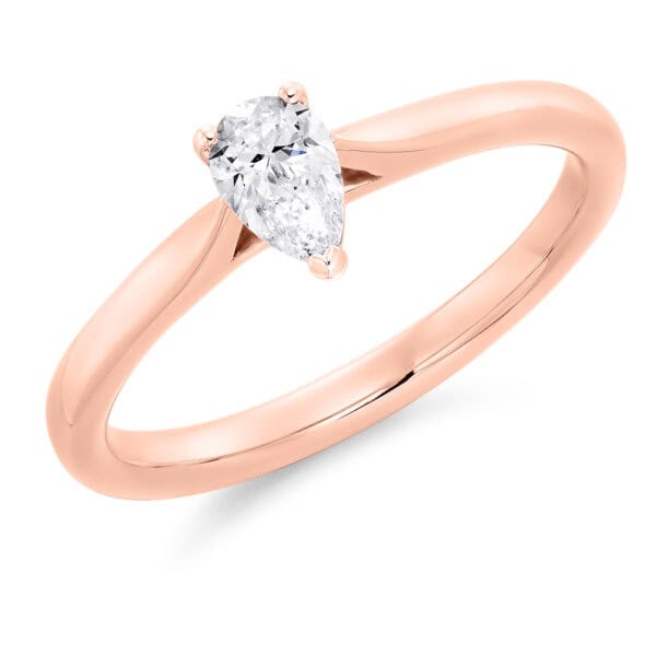 Pear Cut Solitaire 0.33ct Diamond Engagement Ring - Image 3
