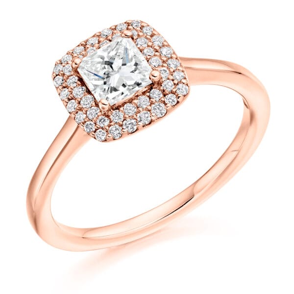 Princess Cut Halo 0.5ct Diamond Engagement Ring - Image 3