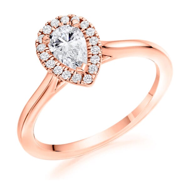 Pear Cut Halo 0.5ct Diamond Engagement Ring - Image 3