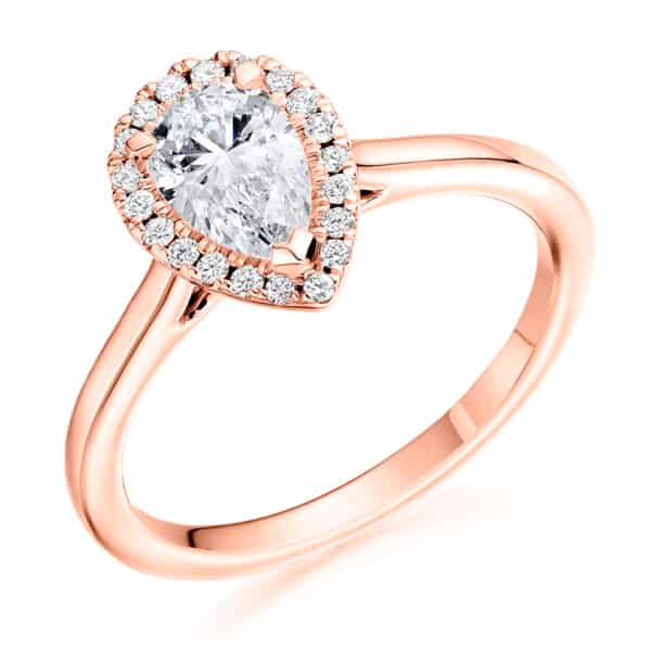 Pear Cut Halo 0.75ct Diamond Engagement Ring - Image 3