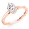 Marquise Cut Halo 0.25ct Diamond Engagement Ring - Image 3
