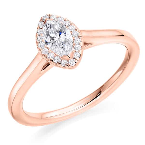 Marquise Cut Halo 0.25ct Diamond Engagement Ring - Image 3