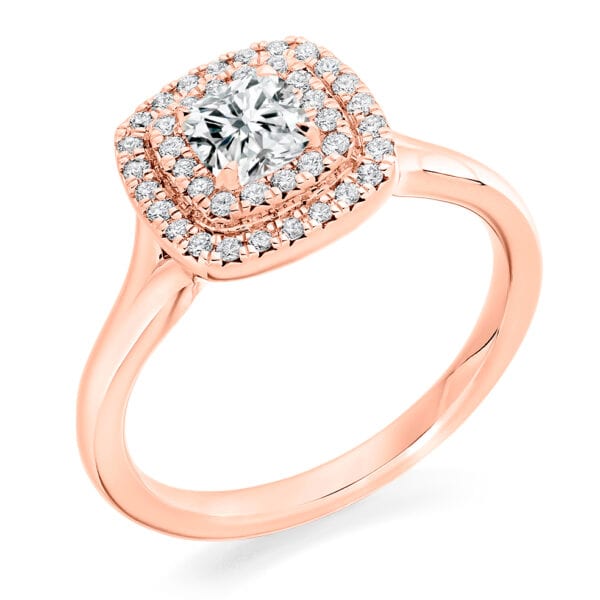 Cushion Cut Halo 0.4ct Diamond Engagement Ring - Image 3