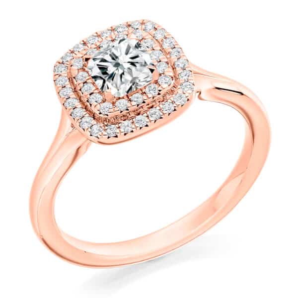 Cushion Cut Halo 0.5ct Diamond Engagement Ring - Image 3