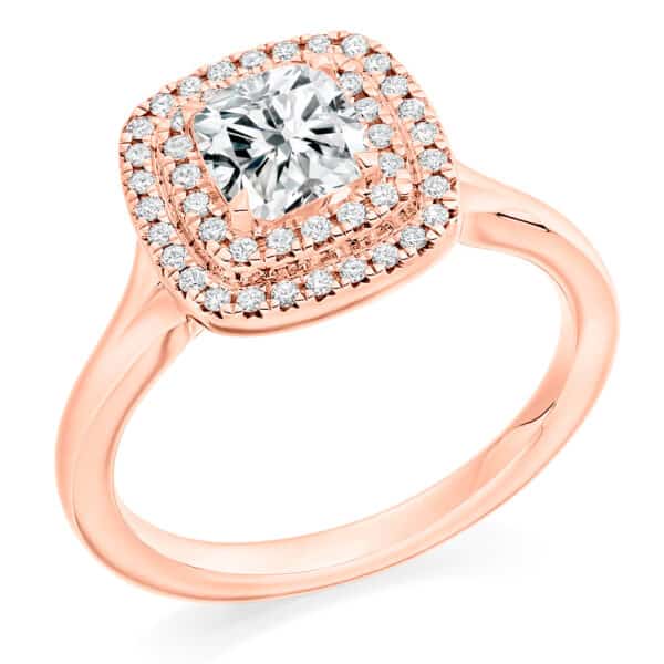 Cushion Cut Halo 1ct Diamond Engagement Ring - Image 3