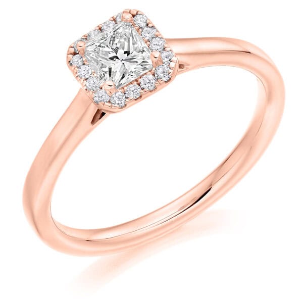 Princess Cut Halo 0.33ct Diamond Engagement Ring - Image 3