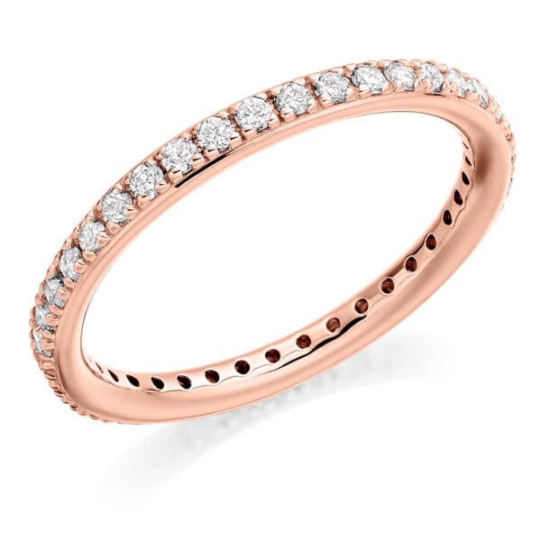 Claw Set, Round Brilliant Diamond Eternity Ring with 100% Diamond Coverage, 2.1 mm Width - Image 3