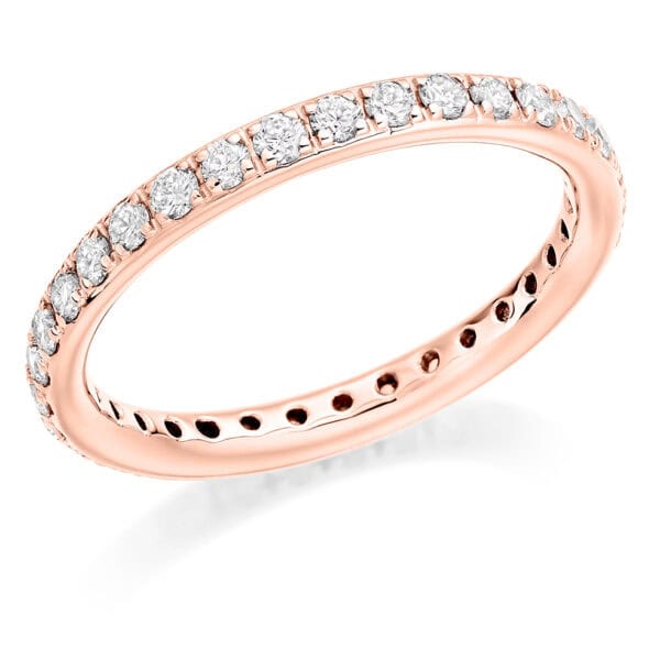Claw Set, Round Brilliant Diamond Eternity Ring with 100% Diamond Coverage, 2.3 mm Width - Image 3