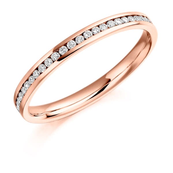 Channel Set, Round Brilliant Diamond Eternity Ring with 100% Diamond Coverage, 2.2 mm Width - Image 3