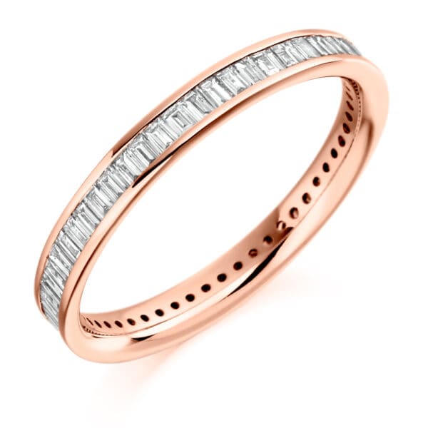 Baguette Cut Diamond Eternity Style Ring, Channel Set with 100% Diamond Coverage, 2.7mm 0.75 Carat Total Diamond Weight - Image 3