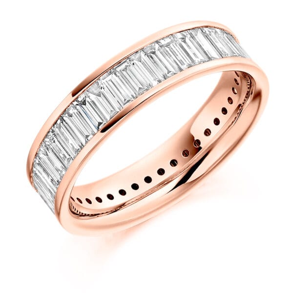 Baguette Cut Diamond Eternity Style Ring, Channel Set with 100% Diamond Coverage, 4.6mm 2.5 Carat Total Diamond Weight - Image 3