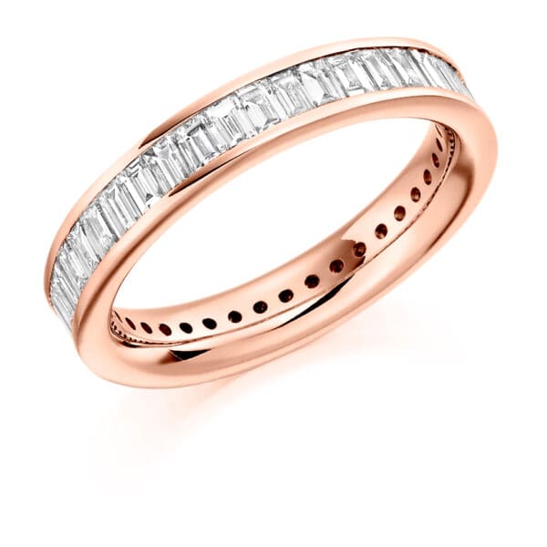 Baguette Cut Diamond Eternity Style Ring, Channel Set with 100% Diamond Coverage, 3.9mm 2 Carat Total Diamond Weight - Image 3