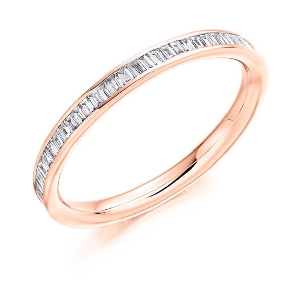 Baguette Cut Diamond Eternity Style Ring, Channel Set with 100% Diamond Coverage, 2.2mm 0.6 Carat Total Diamond Weight - Image 3