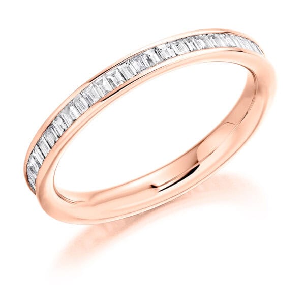 Baguette Cut Diamond Eternity Style Ring, Channel Set with 100% Diamond Coverage, 2.7mm 0.8 Carat Total Diamond Weight - Image 3
