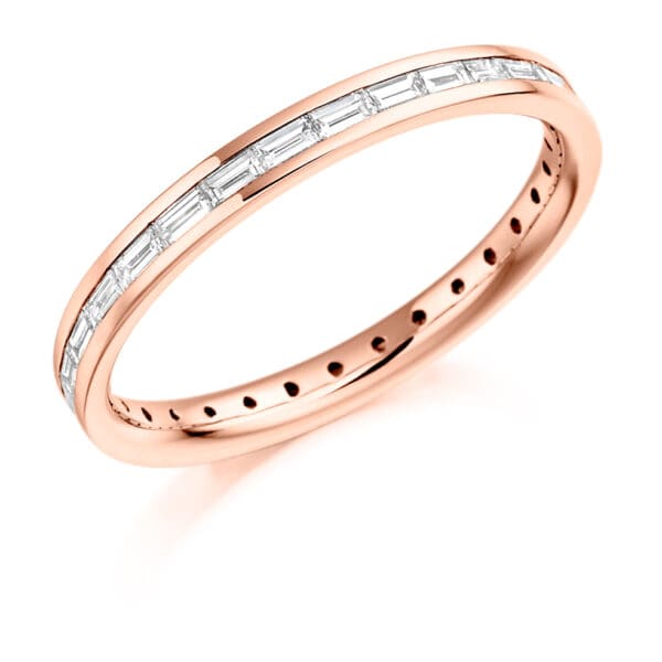 Baguette Cut Diamond Eternity Style Ring, Channel Set with 100% Diamond Coverage, 2.4mm 0.6 Carat Total Diamond Weight - Image 3