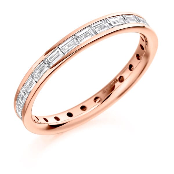 Baguette Cut Diamond Eternity Style Ring, Channel Set with 100% Diamond Coverage, 2.7mm 1.25 Carat Total Diamond Weight - Image 3