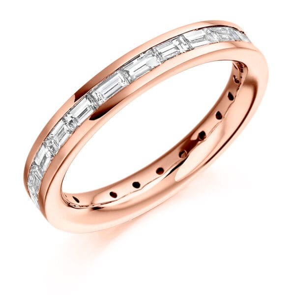 Baguette Cut Diamond Eternity Style Ring, Channel Set with 100% Diamond Coverage, 3.3mm 1.5 Carat Total Diamond Weight - Image 3