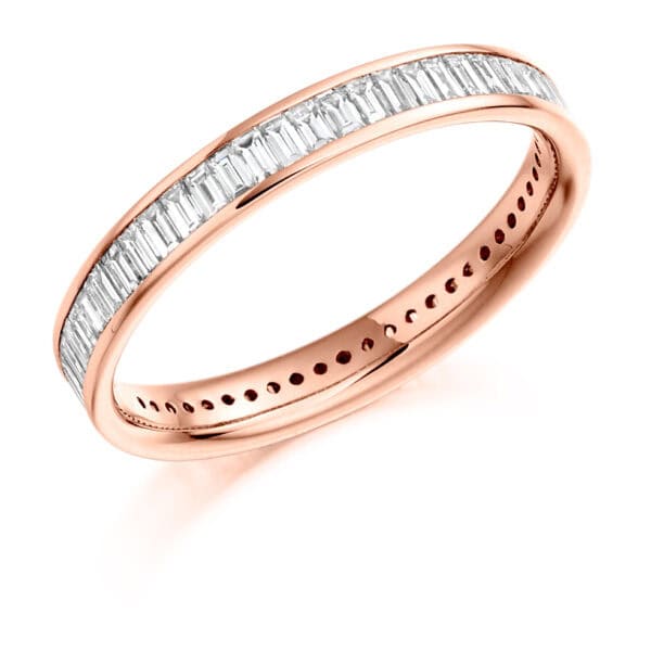 Baguette Cut Diamond Eternity Style Ring, Channel Set with 100% Diamond Coverage, 2.7mm 1.05 Carat Total Diamond Weight - Image 3