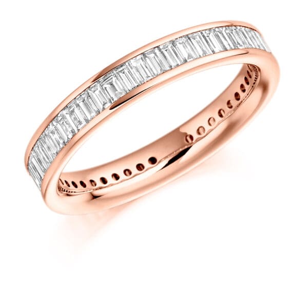 Baguette Cut Diamond Eternity Style Ring, Channel Set with 100% Diamond Coverage, 3.5mm 1.5 Carat Total Diamond Weight - Image 3