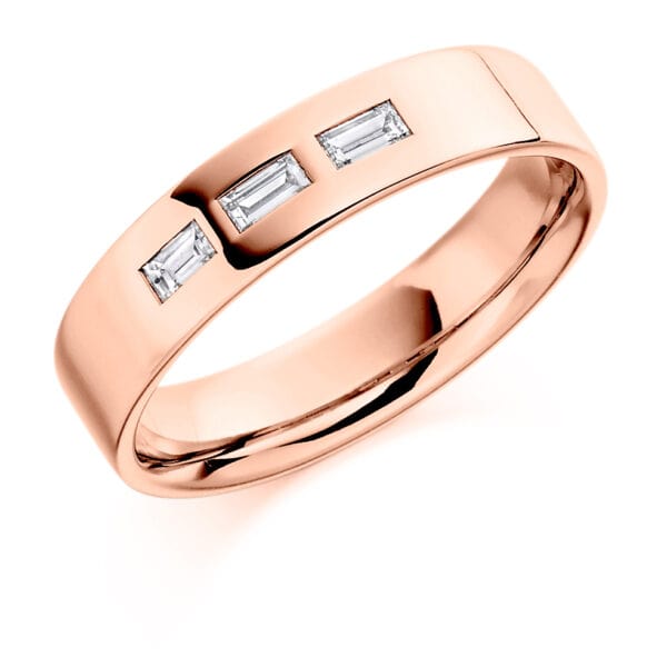 Baguette Cut Diamond  Channel Set Half Eternity Ring with 50% Coverage - Image 3