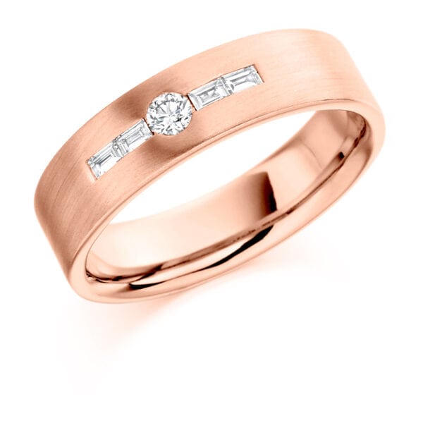 Baguette Cut Diamond  Channel Set Half Eternity Ring with 50% Coverage - Image 3