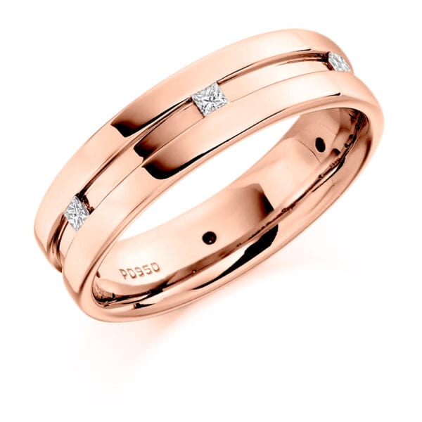 Baguette Cut Diamond  Channel Set Half Eternity Ring with 60% Coverage - Image 3