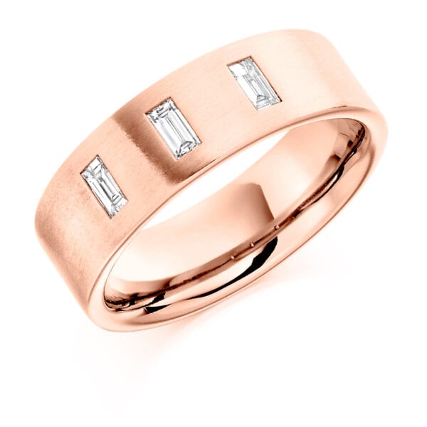 Baguette Cut Diamond  Channel Set Half Eternity Ring with 75% Coverage - Image 3
