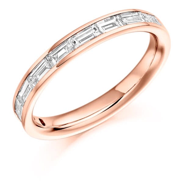 Baguette Cut Diamond Eternity Style Ring, Channel Set with 60% Diamond Coverage, 3mm 0.75 Carat Total Diamond Weight - Image 3