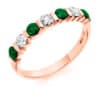Round Brilliant Diamond  Double Row Micro Claw Half Eternity Ring with 75% Coverage - Image 3