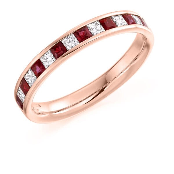 Round Brilliant Diamond  Knife Edge Half Eternity Ring with 40% Coverage - Image 3