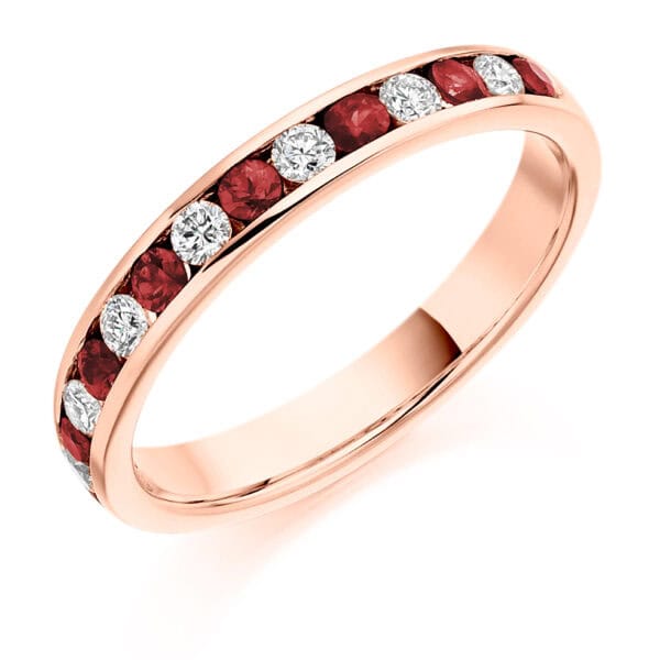 Round Brilliant Diamond  Knife Edge Half Eternity Ring with 40% Coverage - Image 3