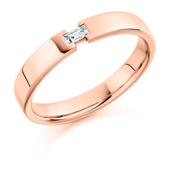 Baguette Cut Diamond Eternity Style Ring, Flush or Tension Set with 0% Diamond Coverage, 4mm 0.07 Carat Total Diamond Weight - Image 3