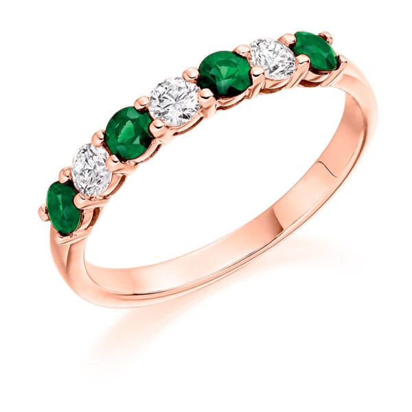 Round Brilliant Diamond  Knife Edge Half Eternity Ring with 60% Coverage - Image 3