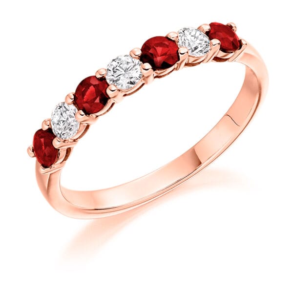 Round Brilliant Diamond  Knife Edge Half Eternity Ring with 60% Coverage - Image 3