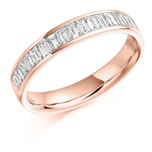 Baguette Cut Diamond Eternity Style Ring, Channel Set with 50% Diamond Coverage, 3.9mm 0.75 Carat Total Diamond Weight - Image 3
