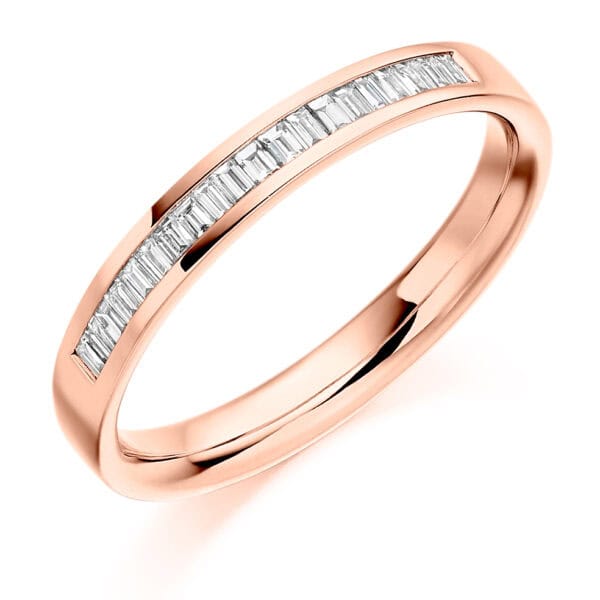 Baguette Cut Diamond Eternity Style Ring, Channel Set with 33% Diamond Coverage, 2.9mm 0.2 Carat Total Diamond Weight - Image 3