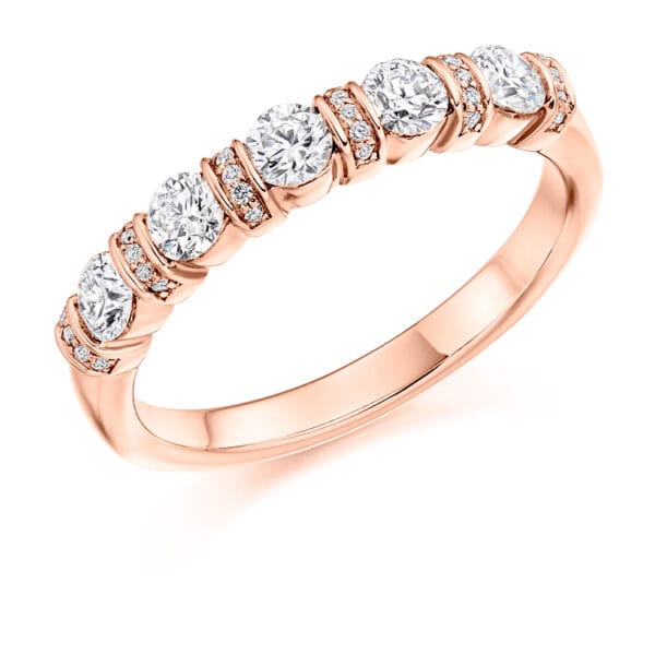 Bar Set, Grain Set, Round Brilliant Diamond Eternity Ring with 35% Diamond Coverage, 3 mm Width - Image 3