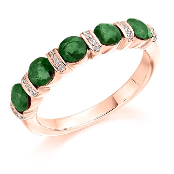 Round Brilliant Diamond  Offset Micro Claw Half Eternity Ring with 30% Coverage - Image 3