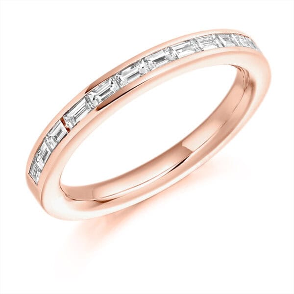 Baguette Cut Diamond Eternity Style Ring, Channel Set with 50% Diamond Coverage, 2.8mm 0.56 Carat Total Diamond Weight - Image 3