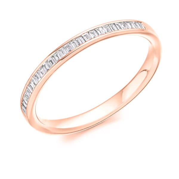 Baguette Cut Diamond Eternity Style Ring, Channel Set with 35% Diamond Coverage, 2.3mm 0.25 Carat Total Diamond Weight - Image 3