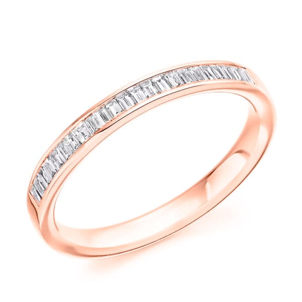 Baguette Cut Diamond Eternity Style Ring, Channel Set with 50% Diamond Coverage, 2.5mm 0.4 Carat Total Diamond Weight - Image 3