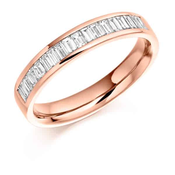 Baguette Cut Diamond Eternity Style Ring, Channel Set with 35% Diamond Coverage, 3.6mm 0.56 Carat Total Diamond Weight - Image 3