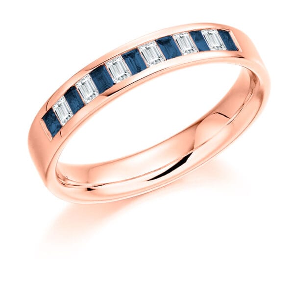 Round Brilliant Diamond  Milgrain Bezel Set Half Eternity Ring with 50% Coverage - Image 3