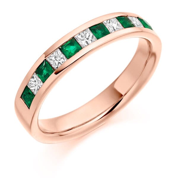 Round Brilliant Diamond  Triple Row Micro Claw Half Eternity Ring with 30% Coverage - Image 3