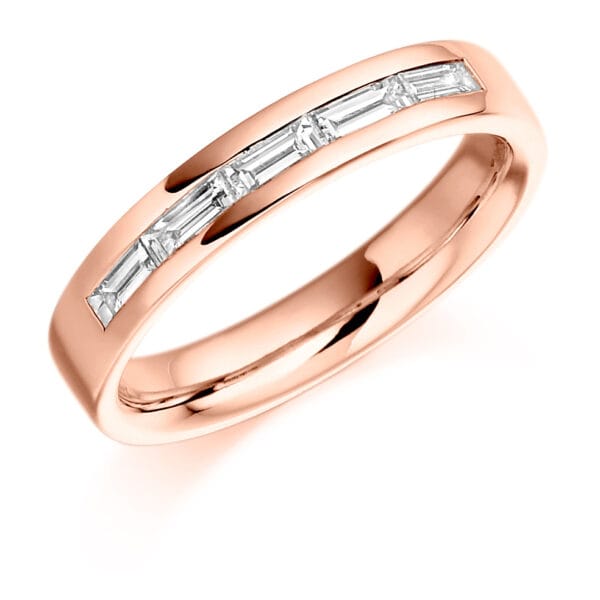 Baguette Cut Diamond Eternity Style Ring, Channel Set with 33% Diamond Coverage, 3.4mm 0.3 Carat Total Diamond Weight - Image 3