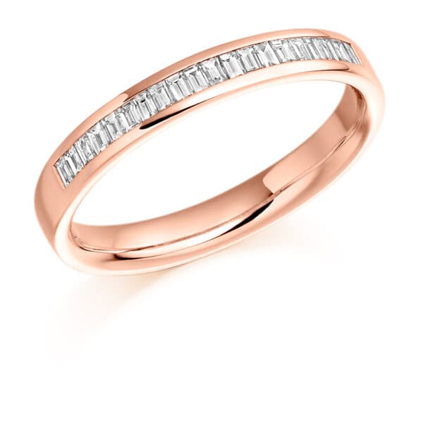 Baguette Cut Diamond Eternity Style Ring, Channel Set with 33% Diamond Coverage, 3mm 0.26 Carat Total Diamond Weight - Image 3