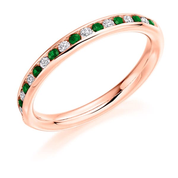 Round Brilliant Diamond  Entwined Double Row, Curved Half Eternity Ring with 30% Coverage - Image 3