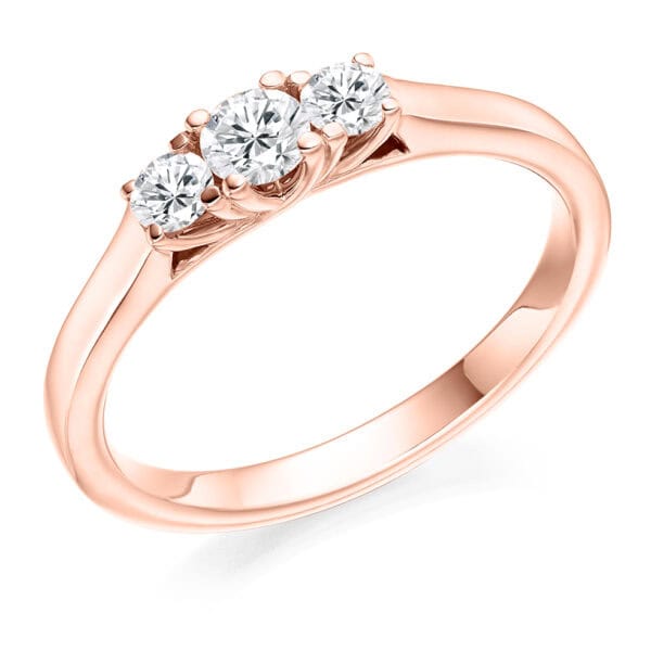 Round Brilliant Trilogy Diamond Engagement Ring - Image 3
