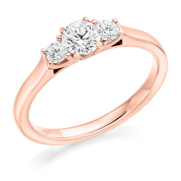 Round Brilliant Trilogy Diamond Engagement Ring - Image 3