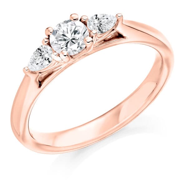 Round Brilliant Trilogy Diamond Engagement Ring - Image 3